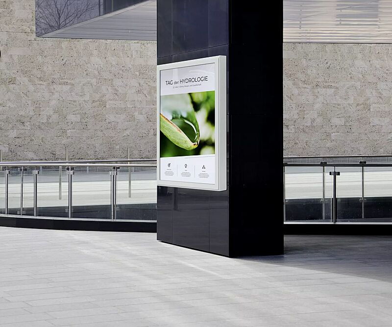 Werbevitrine CITY-LIGHT einseitig, zur Wandbefestigung, Alu silber