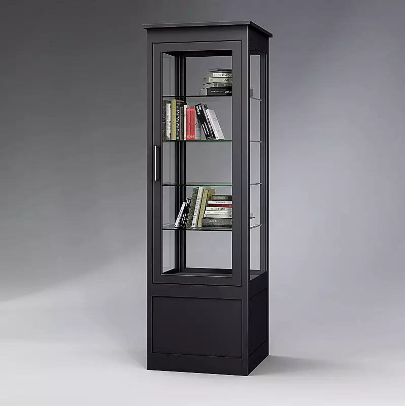 Öffentlicher Bücherschrank EMBRUN, Breite 600 mm, mit einteiliger Drehflügeltür, vorn öffnend, in RAL 7016 anthrazitgrau