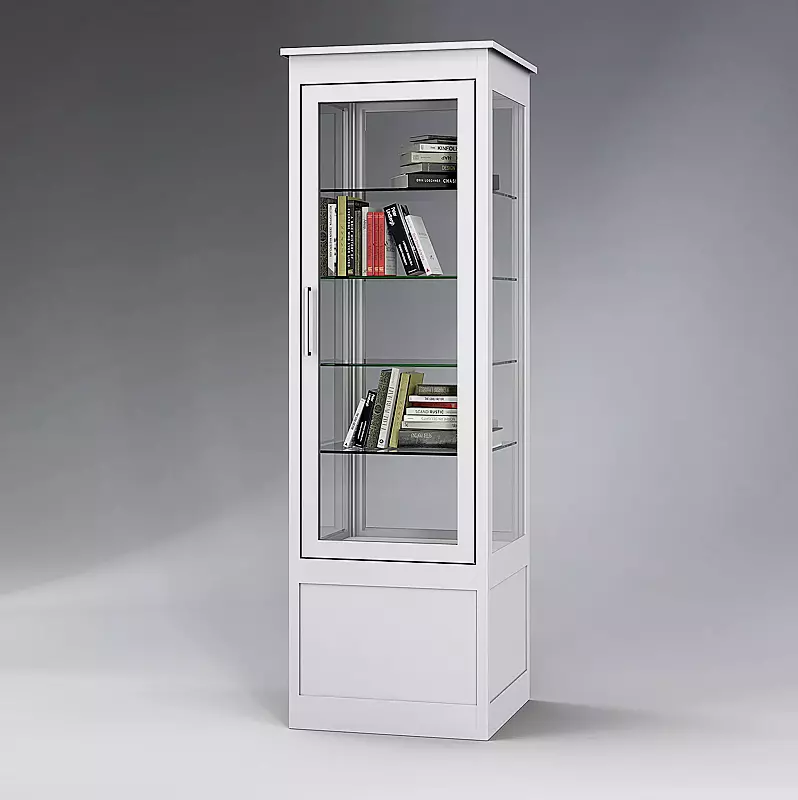 Öffentlicher Bücherschrank EMBRUN, Breite 600 mm, mit einteiliger Drehflügeltür, vorn öffnend, in RAL 9016 verkehrsweiß