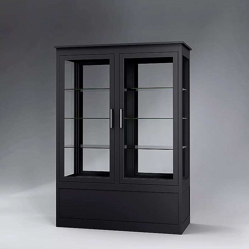 Öffentlicher Bücherschrank EMBRUN, Breite 1400 mm, mit zweiteiliger Drehflügeltür, vorn und hinten öffnend, in RAL 7016 anthrazitgrau