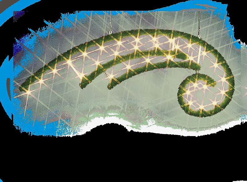 Kometenschweif ADVENT, zur Straßenüberspannung, links