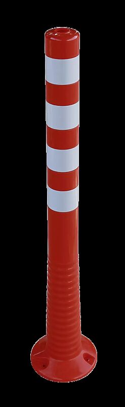 Leitpfosten AGIL in rot mit weißen Reflexstreifen, Höhe 1000 mm