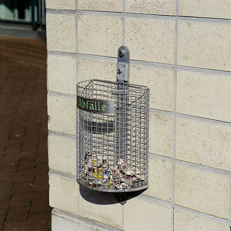 Abfallkorb WALES, zur Wandbefestigung, feuerverzinkt