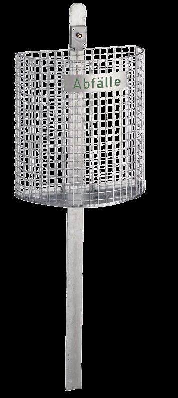 Abfallkorb WALES, zum Einbetonieren, feuerverzinkt