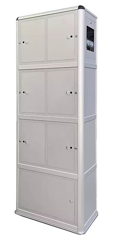 E-Bike-Ladestellenschrank AMARO mit 6 kleinen Ladefächern, PIN-Code-Autorisierung