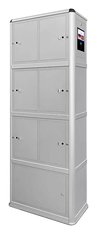 E-Bike-Ladestellenschrank AMARO, 6 kleine Ladefächer, RFID mit zentraler Steuereinheit