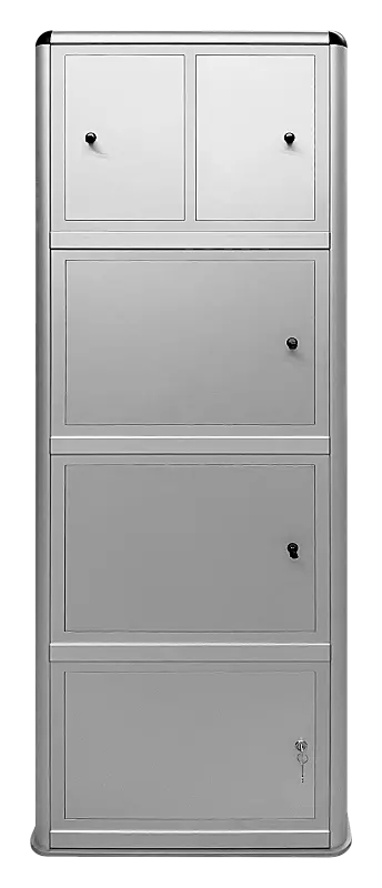 E-Bike-Ladestellenschrank AMARO, 2 kleine und 2 große Ladefächer, Münzpfandschließung