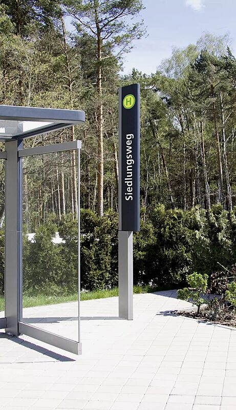 Haltestellen-Informationssystem PURE Modell 2, zum Aufdübeln bei -200 mm