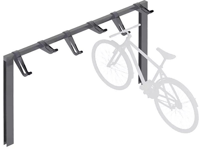 Design-Lenkerhaltesystem UNIT einseitig, 6 Stellplätze, in RAL 7016 anthrazitgrau