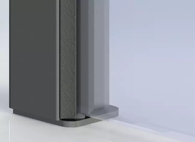 Drehflügeltür, einflügelig aus ESG Klarglas mit Glasklemmschienen