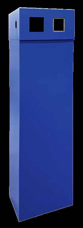 Bediensäule für Fahrradgaragen, Stahlteile in RAL 5015 himmelblau