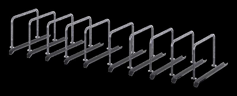 Reihenanlage (pro Einheit 10 Stellplätze) mit Anlehnbügeln inkl. Einfahrschiene