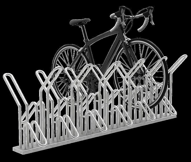 Fahrradständer HERVEY doppelseitig 90°, hoch /tief, zum Aufdübeln, 12 Stellplätze