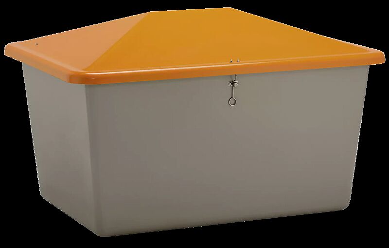 Streugutbehälter STREW ohne Entnahmeöffnung, 1100 Liter, Korpus in grau