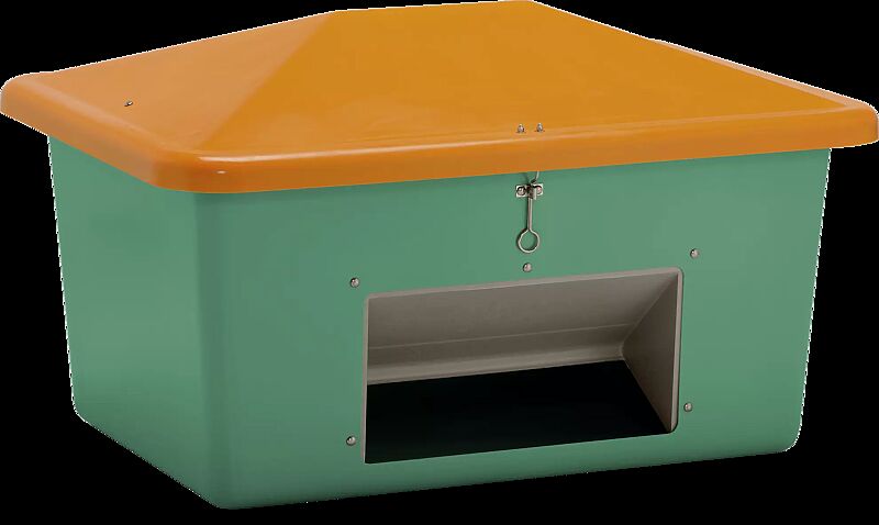 Streugutbehälter STREW mit Entnahmeöffnung, 550 Liter, Korpus in grün