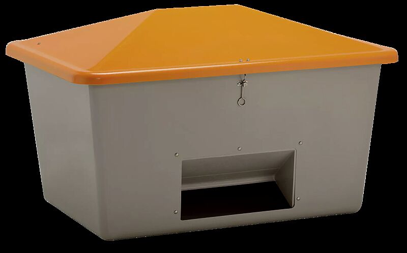 Streugutbehälter STREW mit Entnahmeöffnung, 1100 Liter, Korpus in grau