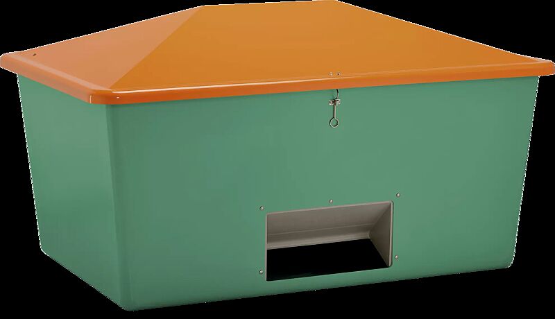 Streugutbehälter STREW mit Entnahmeöffnung, 2200 Liter, Korpus in grün