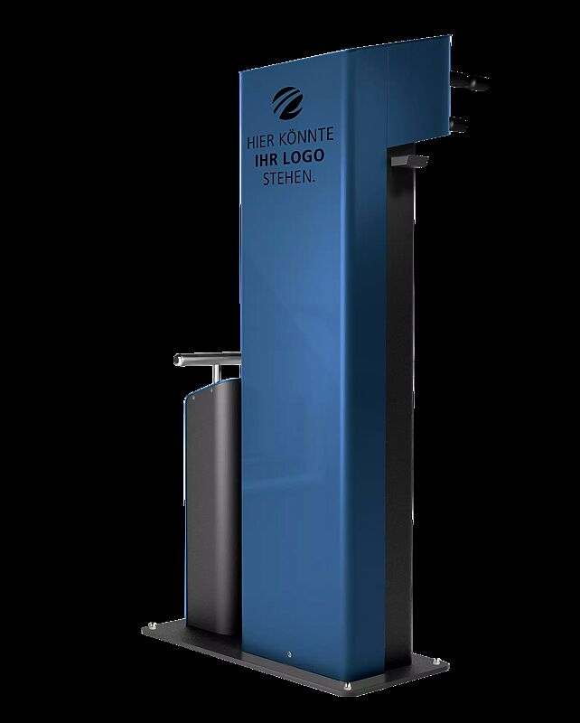 Servicestation CARY, Ausführung Performance, Gehäuse in RAL 5010 enzianblau