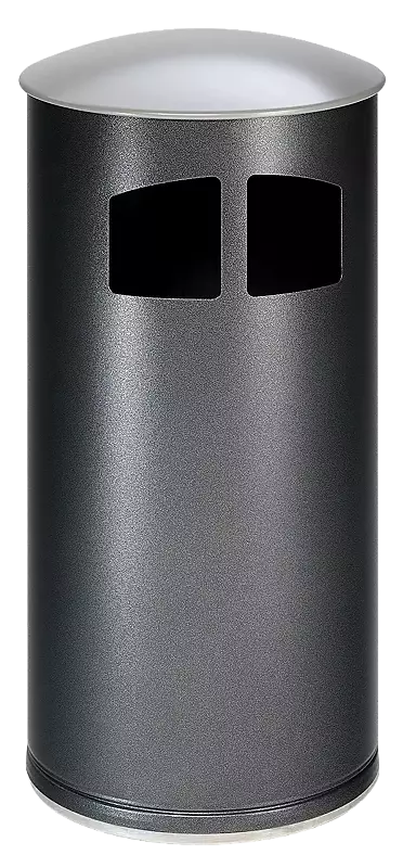 Abfallbehälter MATANE, ohne Ascher Ascher, Korpus in antik-silber, Deckel in silber