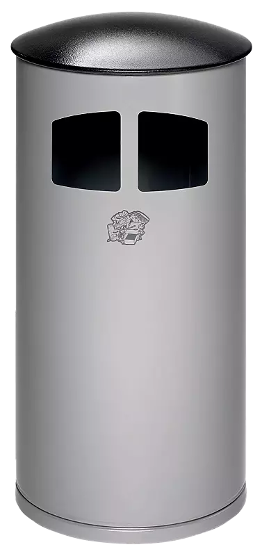 Abfallbehälter MATANE, ohne Ascher Ascher, Korpus in silber, Deckel in antik-silber