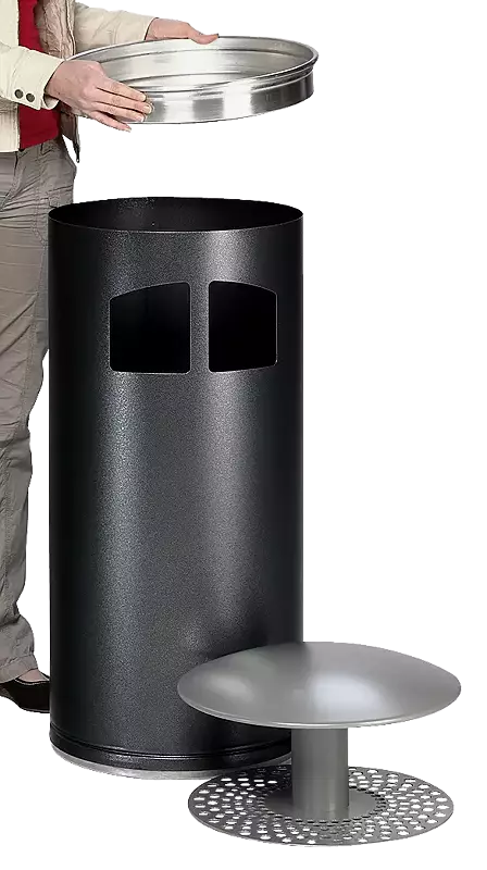 Entleerung von Abfallbehälter MATANE mit Ascher