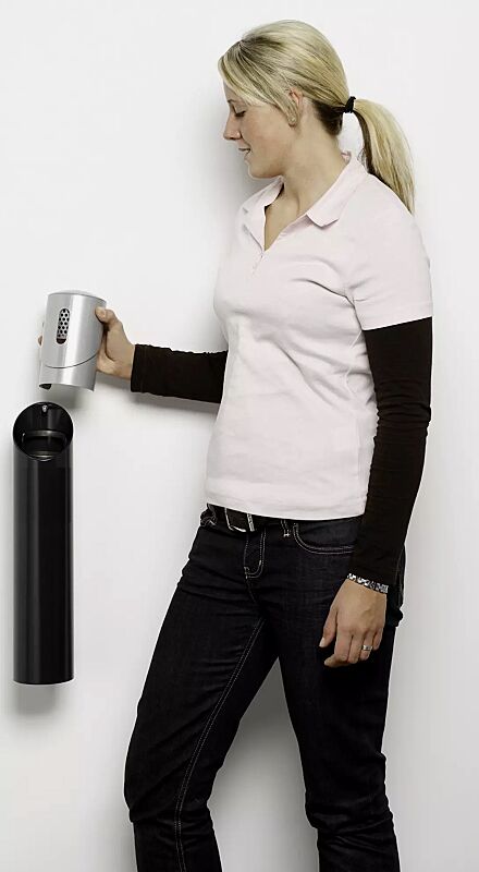 Wandascher POOLE, Korpus RAL 7021, Oberteil weißaluminium, Oberteil abgenommen