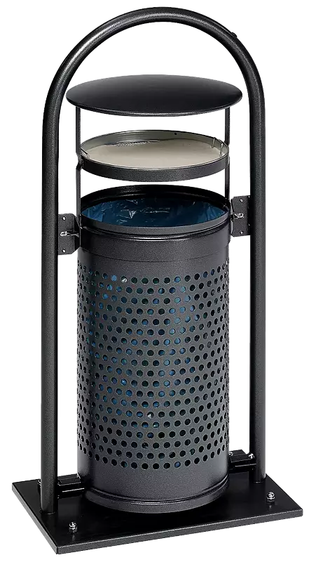 Abfallbehälter MULTITALENT mit Ascher, komplett in antik-silber