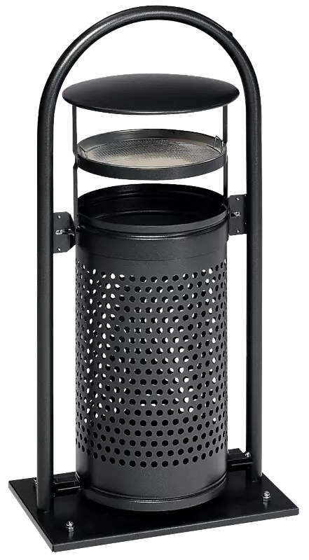 Abfallbehälter MULTITALENT mit Ascher, komplett in antik-silber