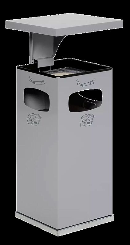 zum Entleeren Schutzdach abnehmen, Ascherschale und Innenbehälter entnehmen