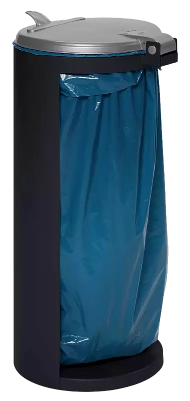 Abfallbehälter CLIFTON, in RAL 7021 schwarzgrau