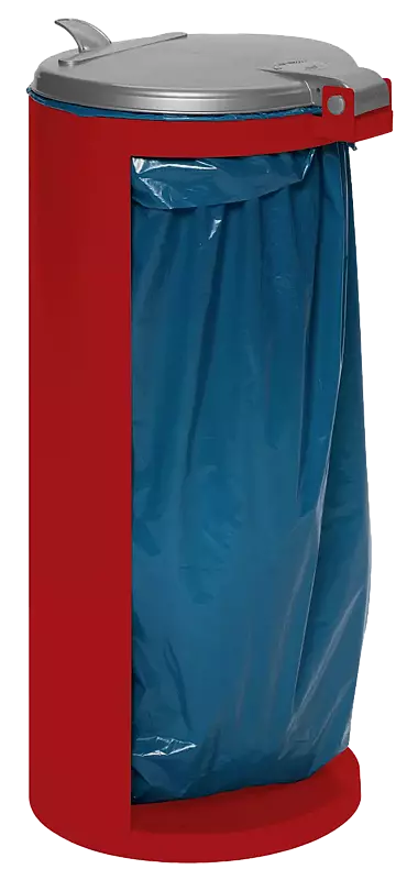 Abfallbehälter CLIFTON, in RAL 3000 feuerrot