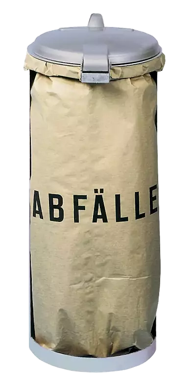 Abfallbehälter CLIFTON, in weißaluminium ähnlich RAL 9006