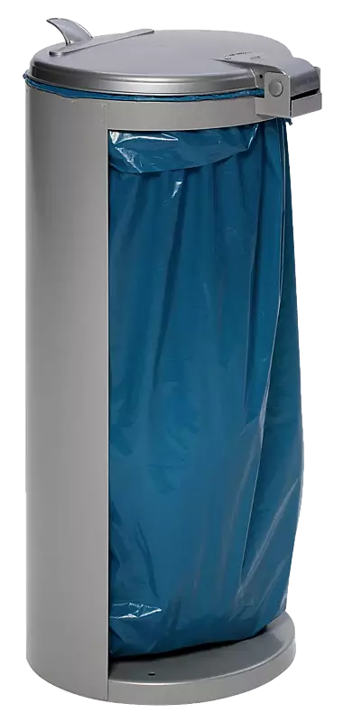 Abfallbehälter CLIFTON, in weißaluminium ähnlich RAL 9006