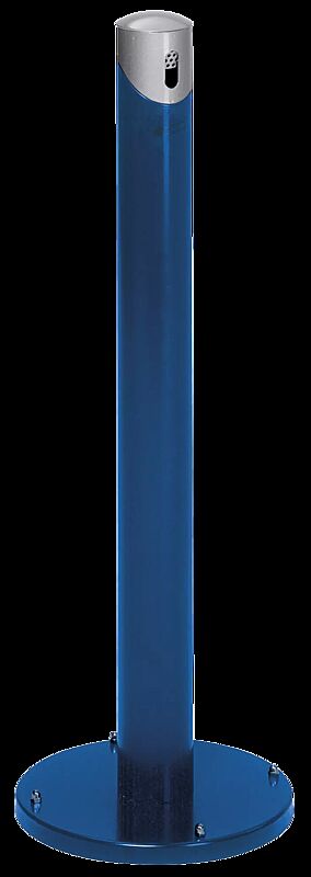 Standascher RIO, rund, Korpus in RAL 5010 enzianblau, Kopfteil in silber