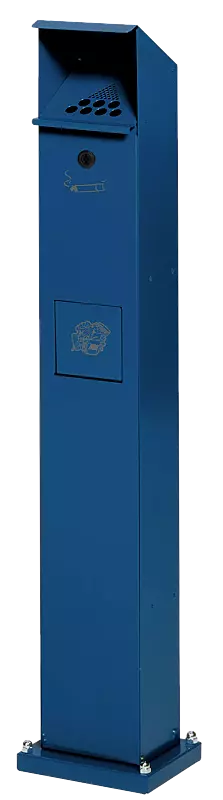 Abfallbehälter WINDSOR aus Stahl, in RAL 5010 enzianblau