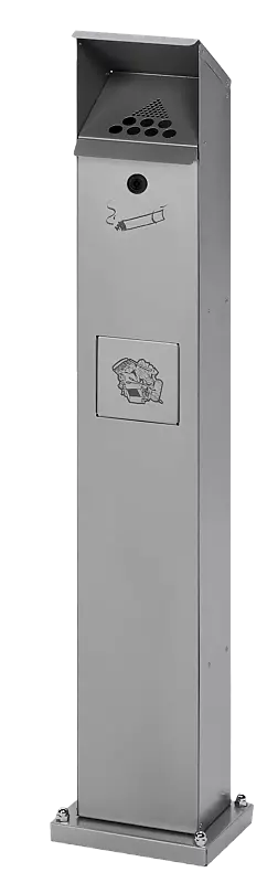 Abfallbehälter WINDSOR aus Stahl, in silber