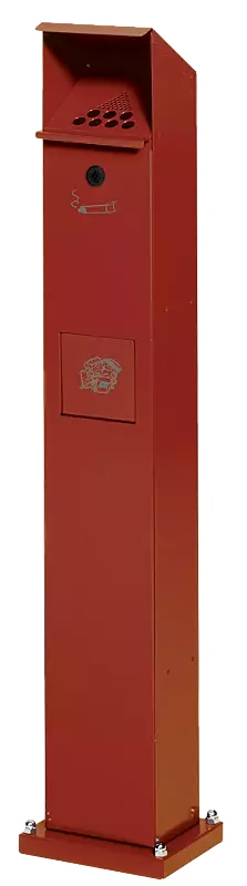 Abfallbehälter WINDSOR aus Stahl, in RAL 3000 feuerrot