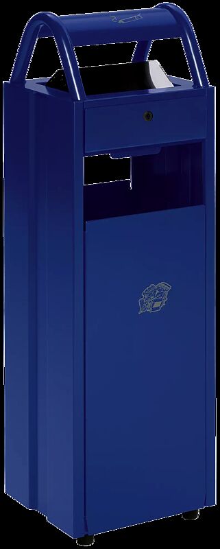 Abfallbehälter GODOY  aus Stahl, in RAL 5010 enzianblau