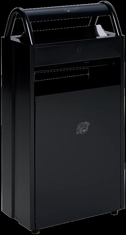 Abfallbehälter GODOY  aus Stahl, in RAL 7021 schwarzgrau