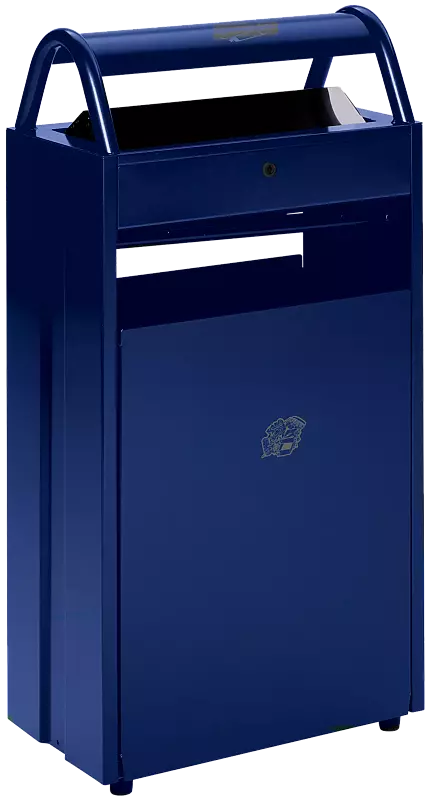 Abfallbehälter GODOY  aus Stahl, in RAL 5010 enzianblau