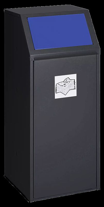 Wertstoffsammler MANCHESTER, mit Piktogramm Wertstoffe, Einwurfklappe in RAL 5010 enzianblau