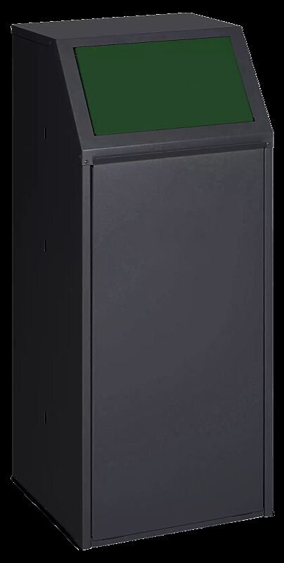 Wertstoffsammler MANCHESTER, Einwurfklappe in RAL 6001 smaragdgrün