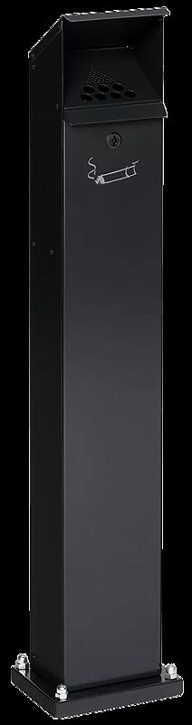 Standascher WINDSOR aus Stahl, in RAL 7021 schwarzgrau