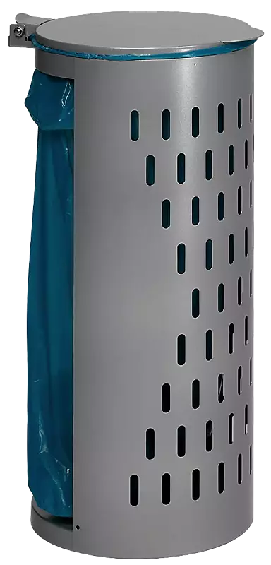 Abfallbehälter MAGHULL aus Stahl, in silber