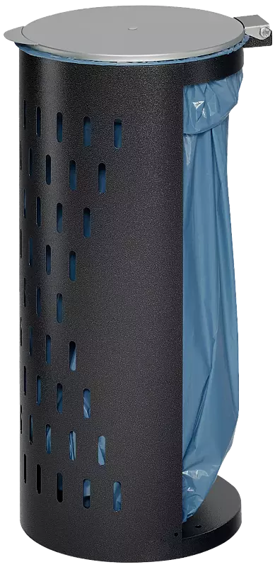 Abfallbehälter MAGHULL aus Stahl, in antik-silber