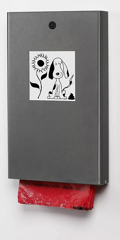 Hundekotbeutelspender MANETO, zur Wandbefestigung, in eisenglimmer ähnlich DB 703