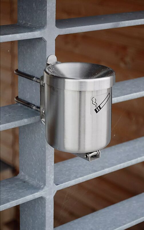 Wandascher GLASGOW aus Edelstahl, selbstlöschend