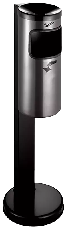 Abfallbehälter GLASGOW  aus Stahl, in graualuminium ähnlich RAL 9007