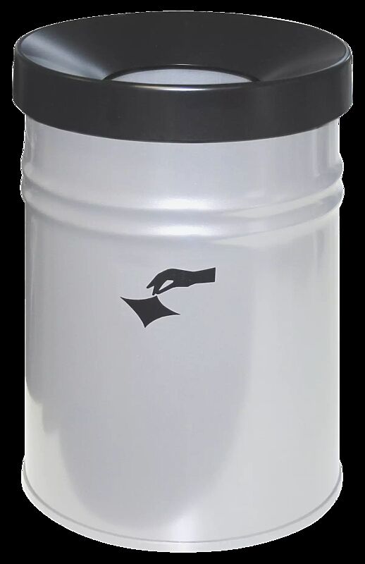 Abfallbehälter FIRE EX aus Stahl, selbstlöschend