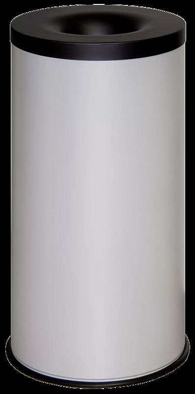 Abfallbehälter FIREMAN, 75 Liter, Korpus in lichtgrau ähnlich RAL 7035